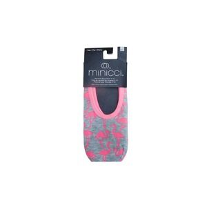 Minicci Liner Socks Womens M/L Gray Flamingo Print No Show 1 Pair
